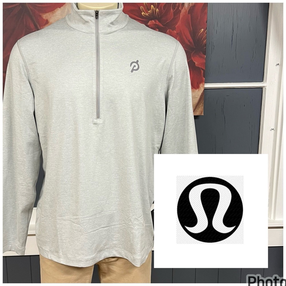 Lululemon X Peloton Soft Jersey 1/2 Zip Pullover Mens XL Stretch Gray